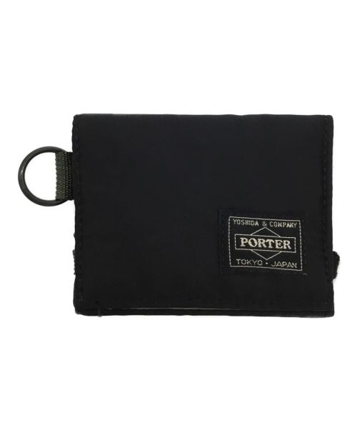 PORTER（ポーター）PORTER (ポーター) 3つ折り財布 ブラック×カーキの古着・服飾アイテム