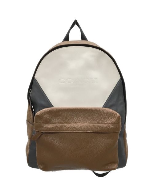 COACH（コーチ）COACH (コーチ) チェールズパッチワークバックパック ブラウン×ブラックの古着・服飾アイテム
