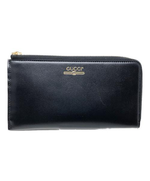 GUCCI（グッチ）GUCCI (グッチ) L字ファスナー長財布 ブラック サイズ:実寸サイズにてご確認ください。の古着・服飾アイテム