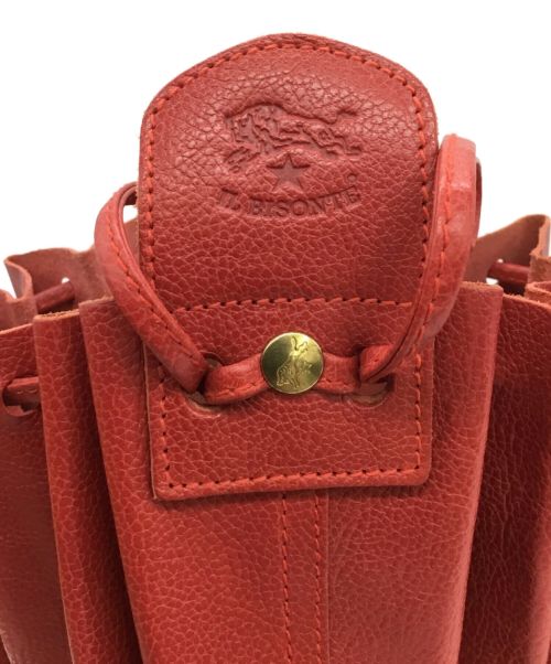 IL BISONTE（イル ビゾンテ）IL BISONTE (イル ビゾンテ) 巾着ショルダーバッグ レッドの古着・服飾アイテム