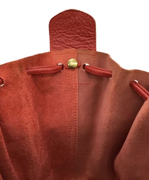 IL BISONTE（イル ビゾンテ）IL BISONTE (イル ビゾンテ) 巾着ショルダーバッグ レッドの古着・服飾アイテム