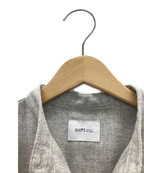 SHIPS any（シップスエニィ）SHIPS any (シップスエニィ) ウールメランジシャツワンピース ライトグレー サイズ:Freeの古着・服飾アイテム