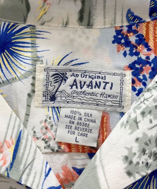 AVANTI（アヴァンティ）AVANTI (アヴァンティ) アロハシャツ ホワイト×ブルー サイズ:Lの古着・服飾アイテム