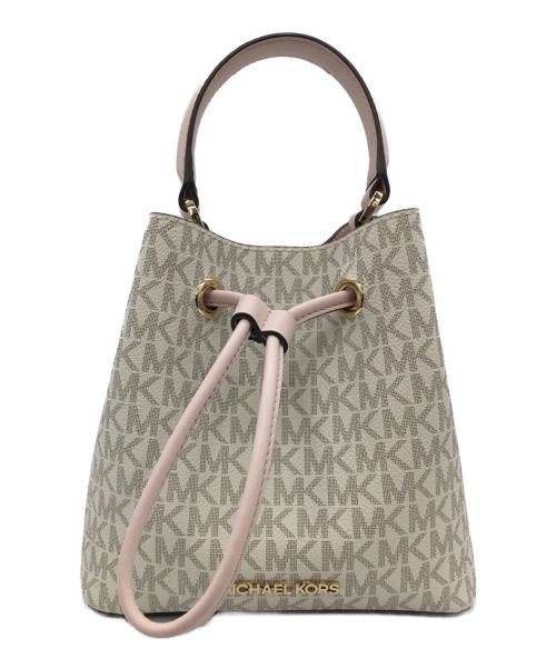 MICHAEL KORS（マイケル・コース）MICHAEL KORS (マイケルコース) ショルダーバッグ ホワイト×ピンクの古着・服飾アイテム