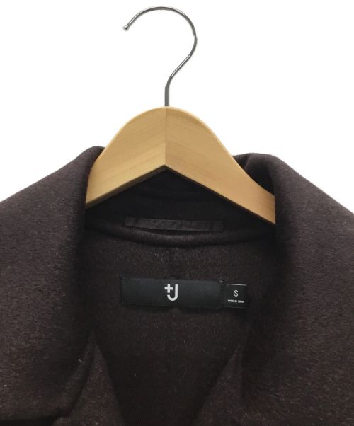 +J（プラスジェイ）+J (プラスジェイ) カシミヤブレンドラップロングコート ブラウン サイズ:Sの古着・服飾アイテム