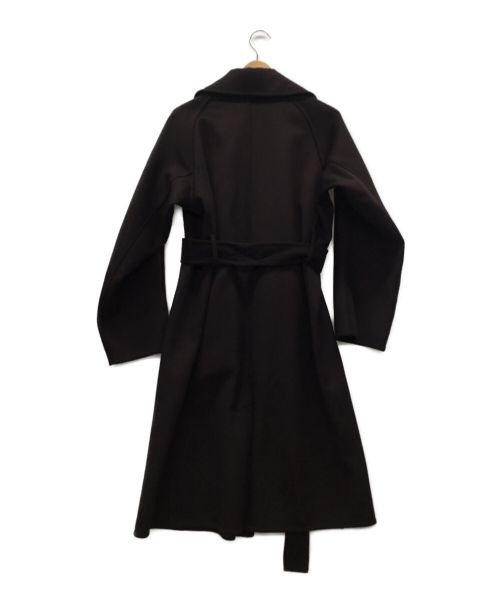 +J（プラスジェイ）+J (プラスジェイ) カシミヤブレンドラップロングコート ブラウン サイズ:Sの古着・服飾アイテム