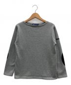 SAINT JAMESセントジェームス）の古着「エルボーパッチバスクシャツ」｜グレー×ブラック