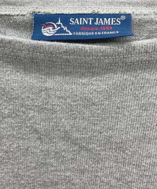 SAINT JAMES（セントジェームス）SAINT JAMES (セントジェームス) エルボーパッチバスクシャツ グレー×ブラック サイズ:XSの古着・服飾アイテム