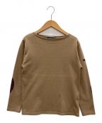 SAINT JAMESセントジェームス）の古着「エルボーパッチバスクシャツ」｜ベージュ×ブラウン