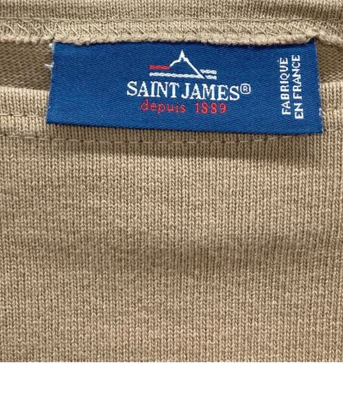 SAINT JAMES（セントジェームス）SAINT JAMES (セントジェームス) エルボーパッチバスクシャツ ベージュ×ブラウン サイズ:XSの古着・服飾アイテム