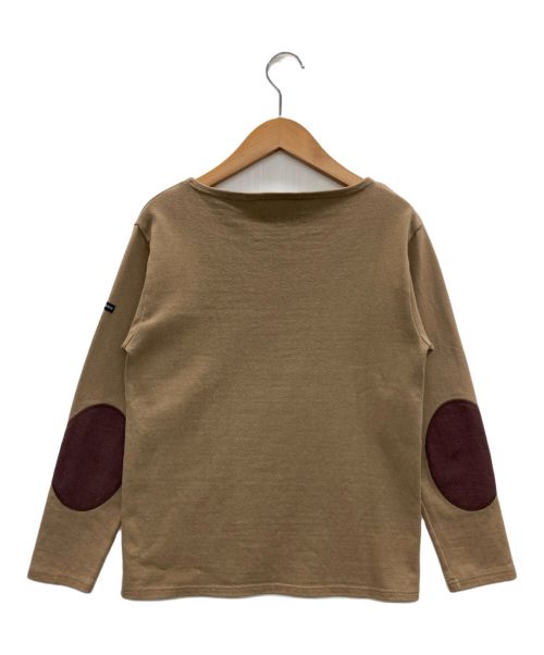 SAINT JAMES（セントジェームス）SAINT JAMES (セントジェームス) エルボーパッチバスクシャツ ベージュ×ブラウン サイズ:XSの古着・服飾アイテム