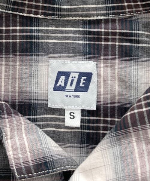 AiE（エーアイイー）AiE (エーアイイー) 半袖シャツ ホワイト×パープル サイズ:Sの古着・服飾アイテム