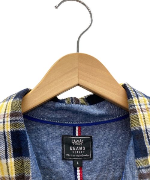 BEAMS（ビームス）BEAMS (ビームス) チェックシャツ イエロー×ネイビー サイズ:Lの古着・服飾アイテム