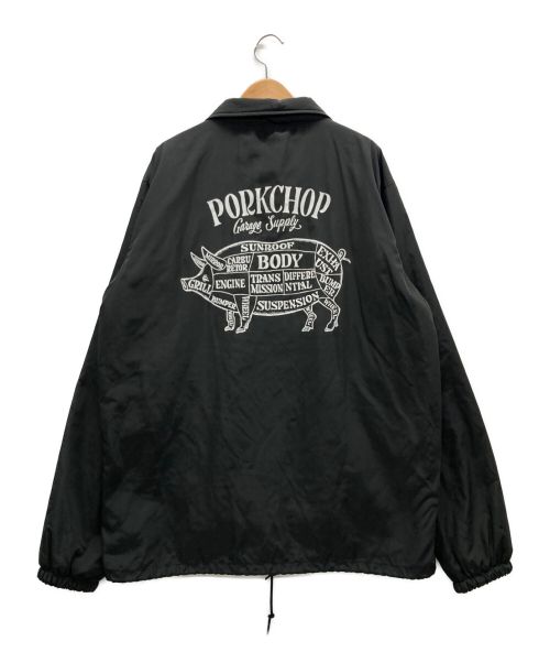 PorkChop（ポークチョップ）PorkChop (ポークチョップ) 裏ボアコーチジャケット ブラック サイズ:XLの古着・服飾アイテム