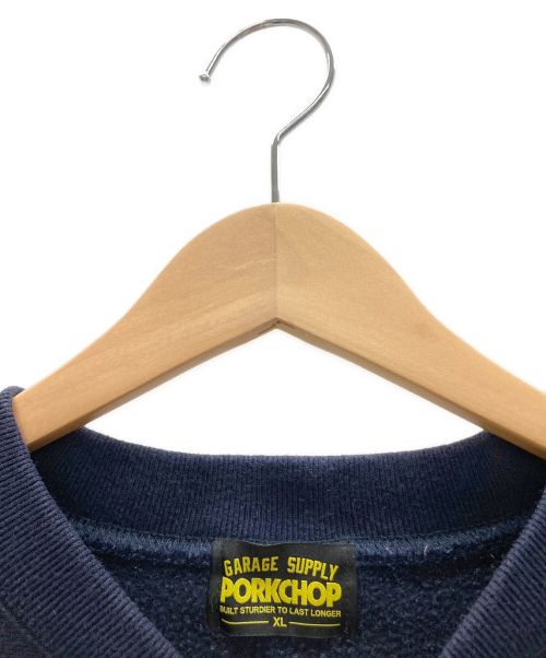 PorkChop（ポークチョップ）PorkChop (ポークチョップ) バックプリントスウェット ネイビー×イエロー サイズ:XLの古着・服飾アイテム