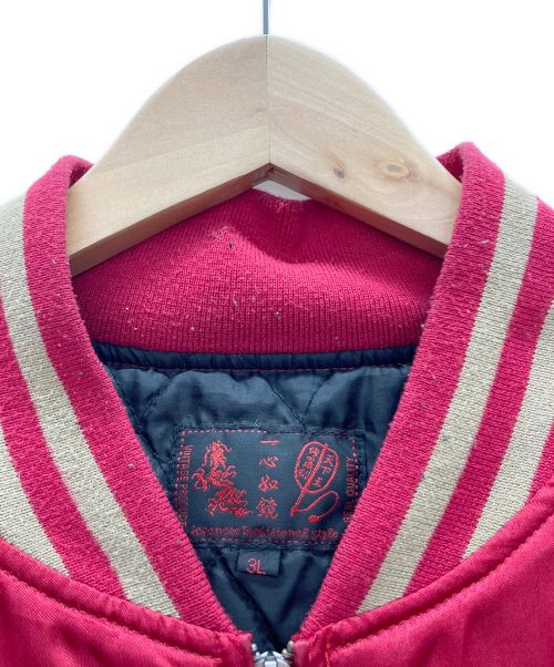 一心如鏡（イッシンニョキョウ）一心如鏡 (イッシンニョキョウ) スカジャン レッド×ゴールド サイズ:3Lの古着・服飾アイテム