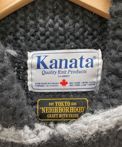NEIGHBORHOOD（ネイバーフッド）NEIGHBORHOOD (ネイバーフッド) KANATA (カナタ) カウチンニット グレー×ブラック サイズ:Mの古着・服飾アイテム