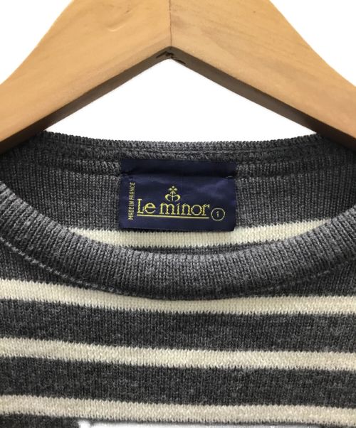 Le minor（ルミノア）Le minor (ルミノア) カットソー グレー×ホワイト サイズ:1の古着・服飾アイテム