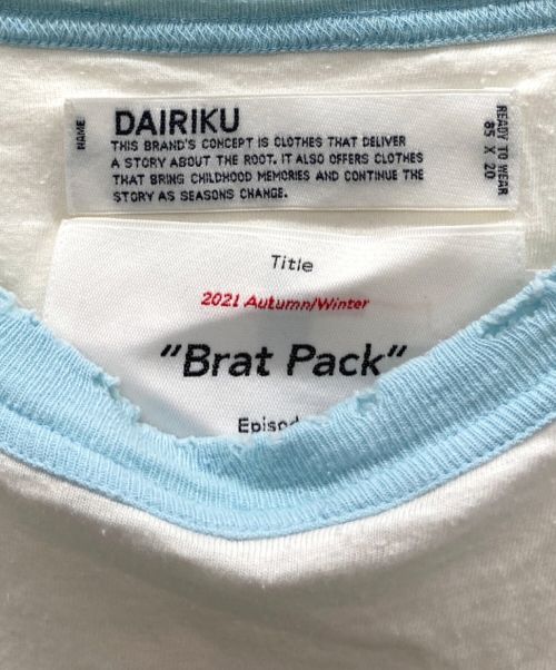 DAIRIKU（ダイリク）DAIRIKU (ダイリク) Tシャツ ホワイト×ブルー サイズ:Mの古着・服飾アイテム