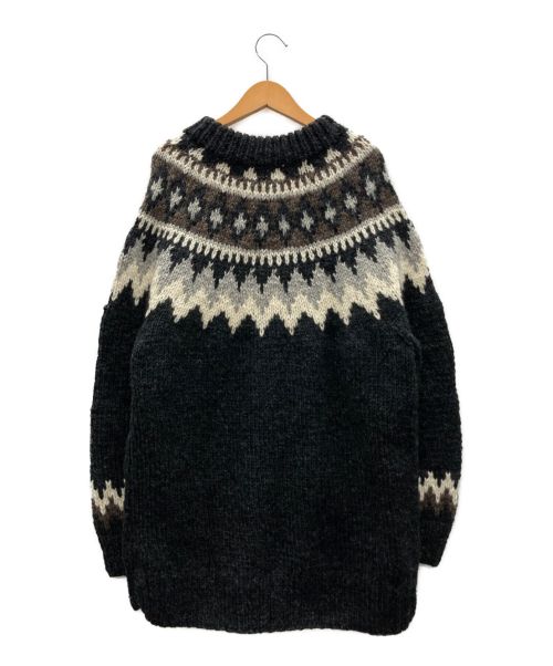 KHWOPA（クオパ）KHWOPA (クオパ) カウチンニットカーディガン ブラック サイズ:不明の古着・服飾アイテム