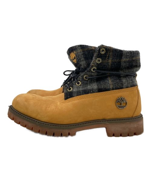 Timberland（ティンバーランド）Timberland (ティンバーランド) WOOLRICH (ウールリッチ) ロールトップブーツ キャメル×グレー サイズ:26.5の古着・服飾アイテム