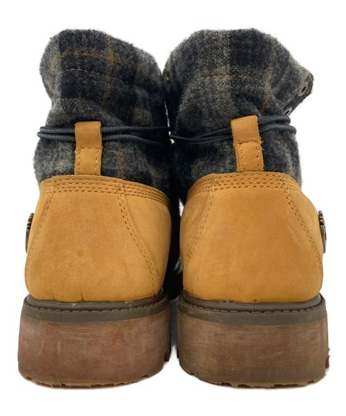 Timberland（ティンバーランド）Timberland (ティンバーランド) WOOLRICH (ウールリッチ) ロールトップブーツ キャメル×グレー サイズ:26.5の古着・服飾アイテム