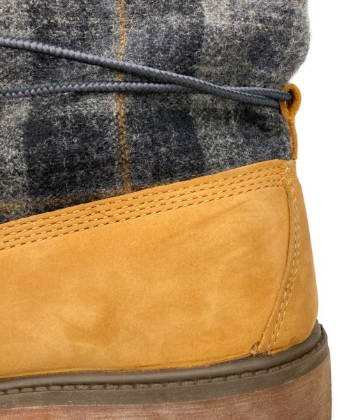 Timberland（ティンバーランド）Timberland (ティンバーランド) WOOLRICH (ウールリッチ) ロールトップブーツ キャメル×グレー サイズ:26.5の古着・服飾アイテム