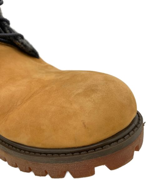 Timberland（ティンバーランド）Timberland (ティンバーランド) WOOLRICH (ウールリッチ) ロールトップブーツ キャメル×グレー サイズ:26.5の古着・服飾アイテム
