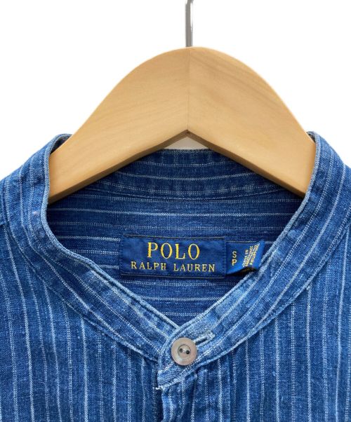 POLO RALPH LAUREN（ポロ・ラルフローレン）POLO RALPH LAUREN (ポロ・ラルフローレン) バンドカラーシャツ ブルー サイズ:Sの古着・服飾アイテム