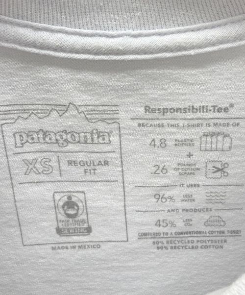 Patagonia（パタゴニア）Patagonia (パタゴニア) Tシャツ ホワイト サイズ:XSの古着・服飾アイテム