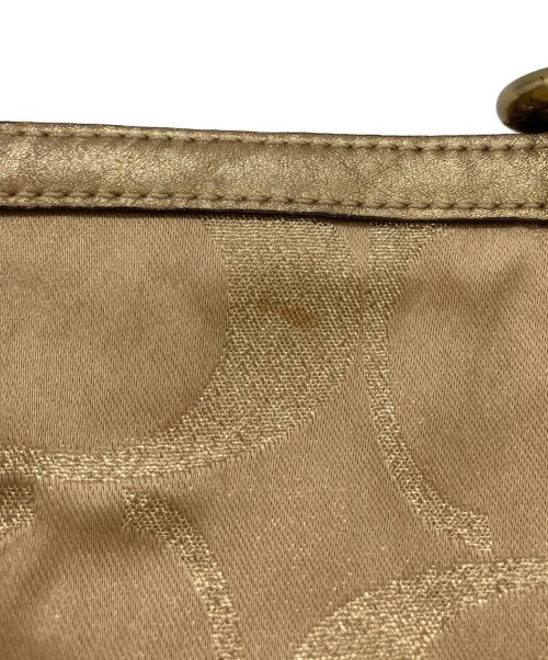 COACH（コーチ）COACH (コーチ) トートバッグ ベージュ×ゴールドの古着・服飾アイテム