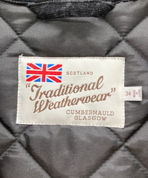 Traditional Weatherwear（トラディショナルウェザーウェア）Traditional Weatherwear (トラディショナルウェザーウェア) ノーカラーキルティングジャケット ブラック サイズ:Mの古着・服飾アイテム
