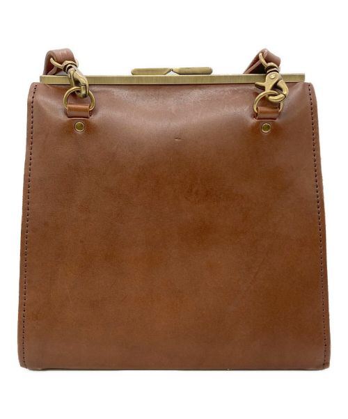 TIDE WAY（タイドウェイ）TIDE WAY (タイドウェイ) がま口レザースクエアショルダーバッグ ブラウンの古着・服飾アイテム