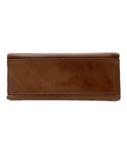 TIDE WAY（タイドウェイ）TIDE WAY (タイドウェイ) がま口レザースクエアショルダーバッグ ブラウンの古着・服飾アイテム