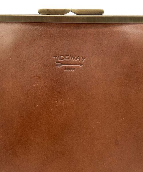 TIDE WAY（タイドウェイ）TIDE WAY (タイドウェイ) がま口レザースクエアショルダーバッグ ブラウンの古着・服飾アイテム