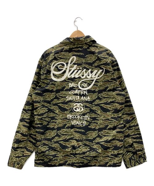 stussy（ステューシー）stussy (ステューシー) コーチジャケット カーキ×ブラック サイズ:XLの古着・服飾アイテム