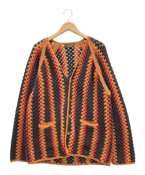 J.S HOMESTEAD（ジャーナルスタンダード ホームステッド）J.S HOMESTEAD (ジャーナルスタンダード ホームステッド) カーディガン オレンジ×ブラック サイズ:Lの古着・服飾アイテム