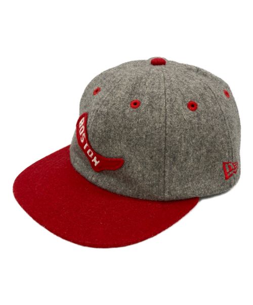 New Era（ニューエラ）New Era (ニューエラ) ウールキャップ グレー×レッドの古着・服飾アイテム