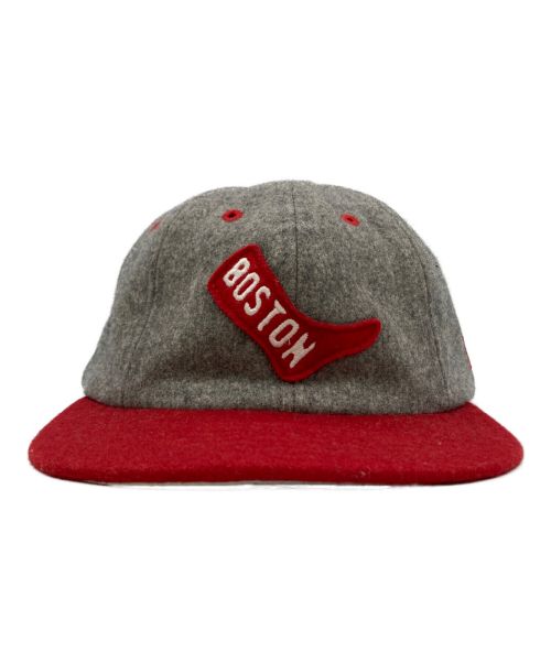 New Era（ニューエラ）New Era (ニューエラ) ウールキャップ グレー×レッドの古着・服飾アイテム