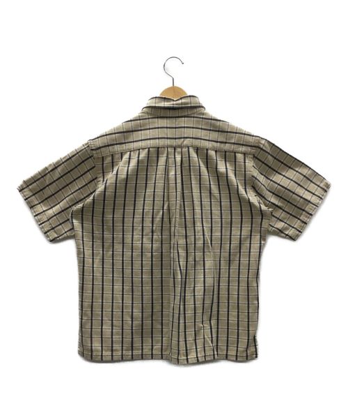 SUGAR CANE（シュガーケーン）SUGAR CANE (シュガーケーン) 半袖コットンシャツ ベージュ×ネイビー サイズ:Mの古着・服飾アイテム