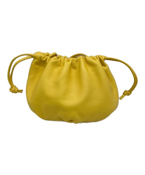 AYAKO（アヤコ）AYAKO (アヤコ) レザー巾着ショルダーバッグ イエローの古着・服飾アイテム
