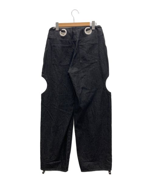 MUSUBORE（ムスボレ）MUSUBORE (ムスボレ) eyelet crater denim PT ブラック サイズ:Freeの古着・服飾アイテム