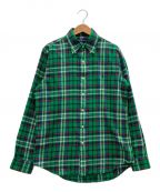 RALPH LAURENラルフローレン）の古着「ボタンダウンチェックシャツ」｜グリーン