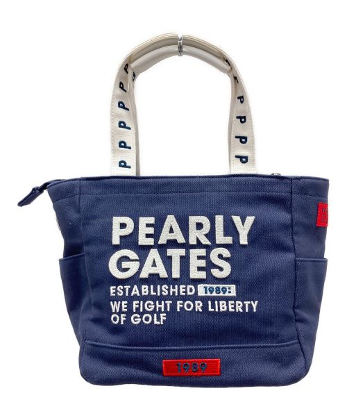 PEARLY GATES（パーリーゲイツ）PEARLY GATES (パーリーゲイツ) ミニトートバッグ ネイビー×ホワイトの古着・服飾アイテム