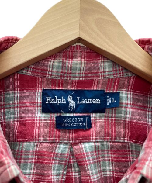 POLO RALPH LAUREN（ポロ・ラルフローレン）POLO RALPH LAUREN (ポロ・ラルフローレン) ボタンダウンシャツ レッド×グリーン サイズ:Lの古着・服飾アイテム