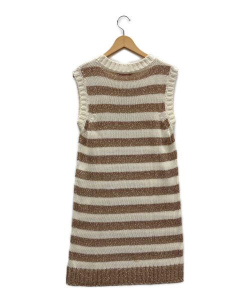 SEE BY CHLOE（シーバイクロエ）SEE BY CHLOE (シーバイクロエ) ニットワンピース ホワイト×ベージュ サイズ:3 未使用品の古着・服飾アイテム