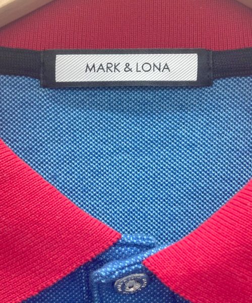 MARK&LONA（マークアンドロナ）MARK&LONA (マークアンドロナ) ポロシャツ ブルー×レッド サイズ:48の古着・服飾アイテム