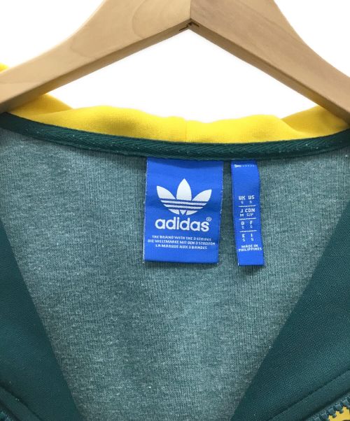 adidas（アディダス）adidas (アディダス) パーカー グリーン×イエロー サイズ:Mの古着・服飾アイテム