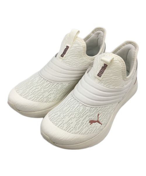 PUMA（プーマ）PUMA (プーマ) ウィメンズ ソフトライド ソフィア 2 スリッポン ランニングシューズ ホワイト×ピンク サイズ:24の古着・服飾アイテム
