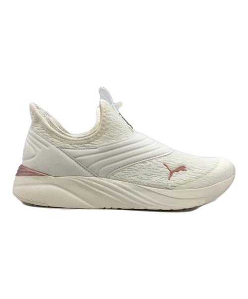 PUMA（プーマ）PUMA (プーマ) ウィメンズ ソフトライド ソフィア 2 スリッポン ランニングシューズ ホワイト×ピンク サイズ:24の古着・服飾アイテム